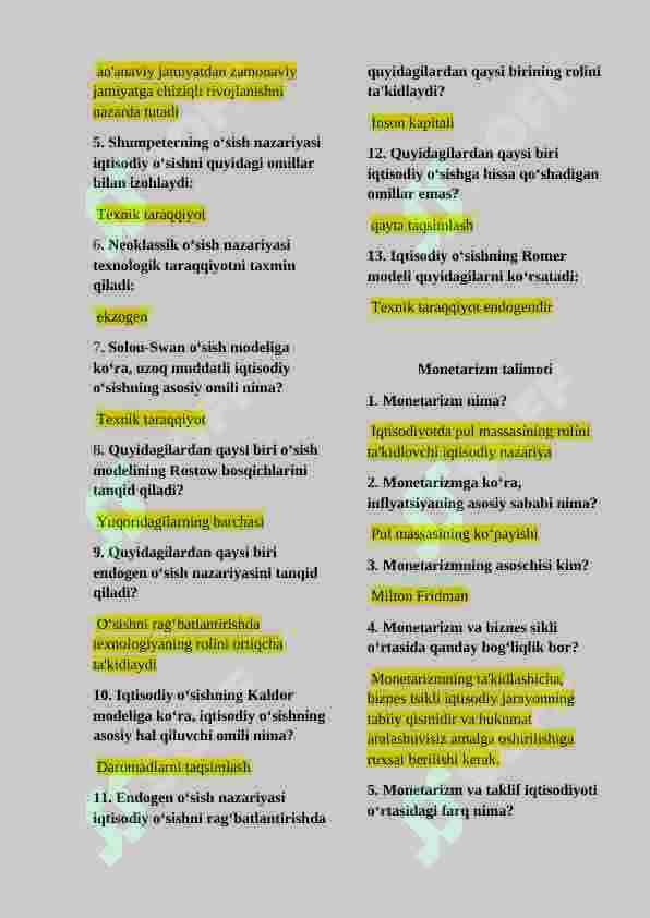 Talimotlar tarixi test 4