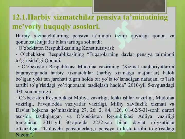 Harbiy xizmatchilar pensiya ta'minoti 3