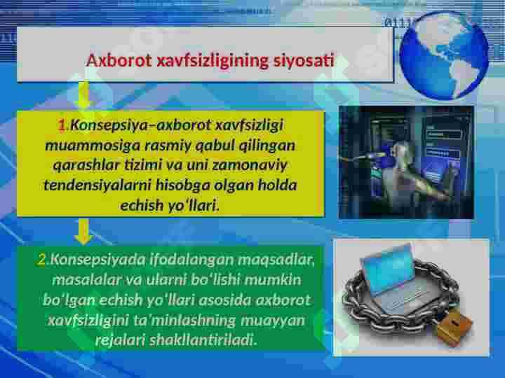 Axborot xavfsizligi sohasidagi ish boshlash 8