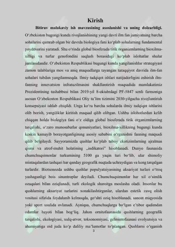 JARQO’RG’ON TUMANI SHAROITIDA CHUMCHUQSIMON (PASSERIFARMIS) QUSHLAR GELMINTOFAUNASI 3