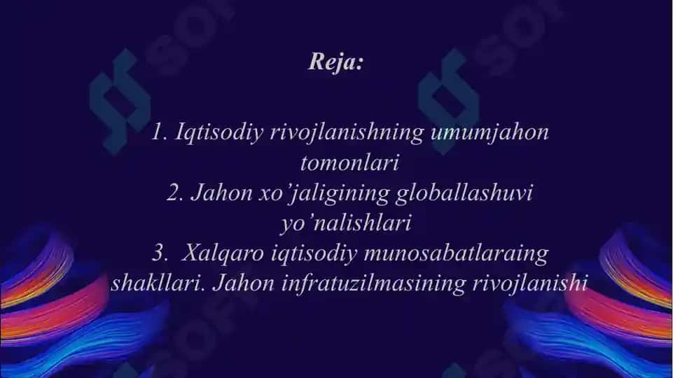 Jahon xo`jaligi va uning evolutsiyasi 2
