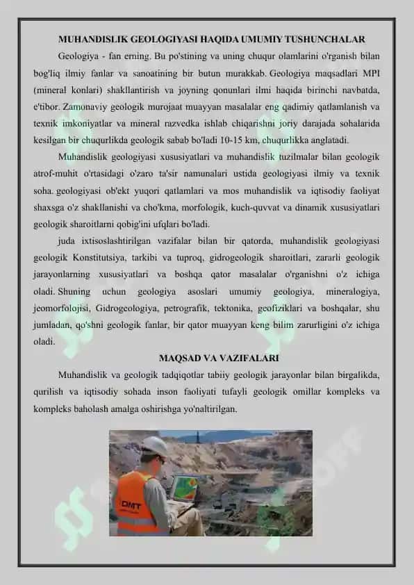 Fuqaro obyektini loyihalash va qurish maqsadida otkaziladigan muhandislik geologik tadqiqod ishlari 2