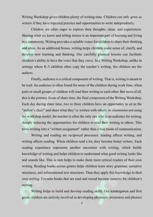 Writing workshop 6
