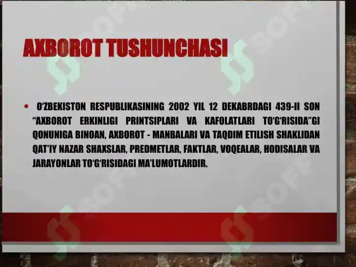 Axborot texnologiyalarini kasbiy faoliyatda qo‘llash fanining predmeti, maqsadi va vazifalari 7