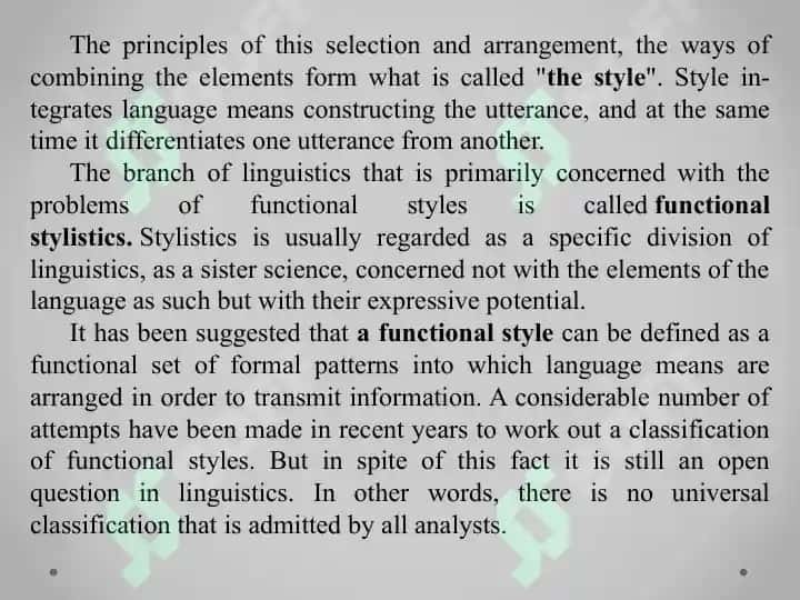 Phonostylistics as a Branch 5