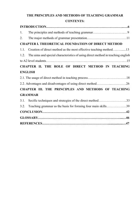 THE PRINCIPLES AND METHODS OF TEACHING GRAMMAR