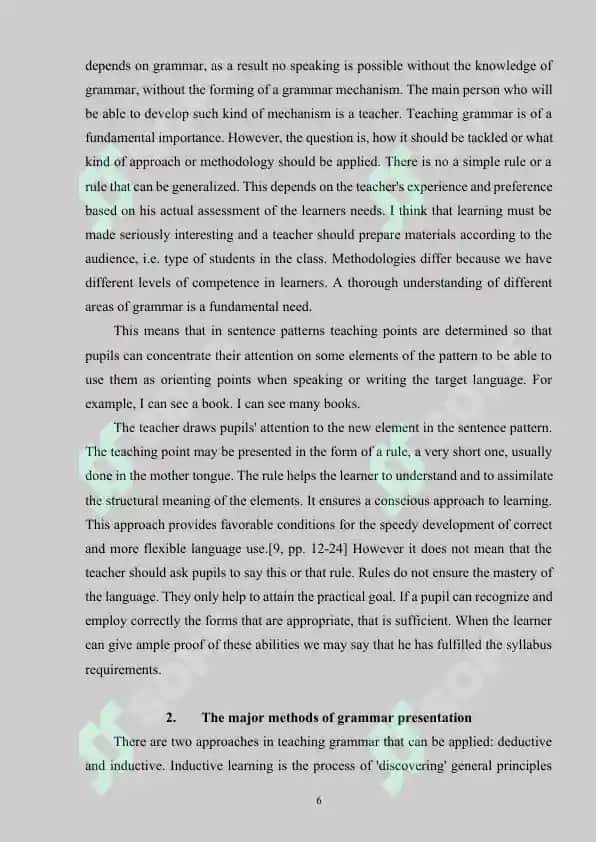 THE PRINCIPLES AND METHODS OF TEACHING GRAMMAR 6
