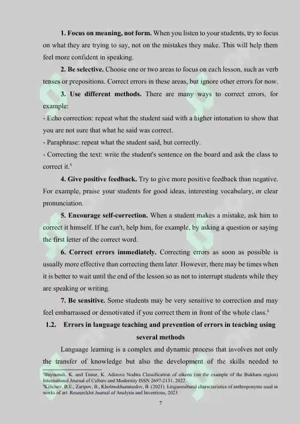 ERRORS AND INCORRECTNESSES IN TEACHING LANGUAGES 7