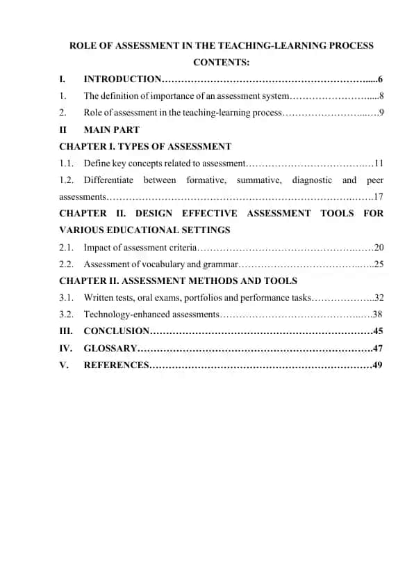 Role of assessment in the teaching-learning process