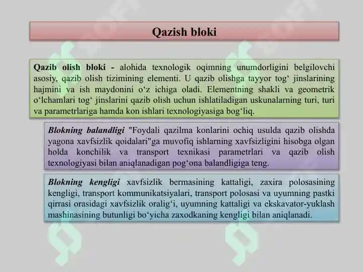 Qazish tizimlari elementlari va ularning parametrlari 5