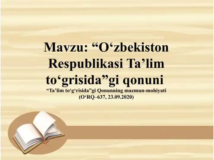 O'zb Resi Ta'lim to'grisidagi qonuni 1