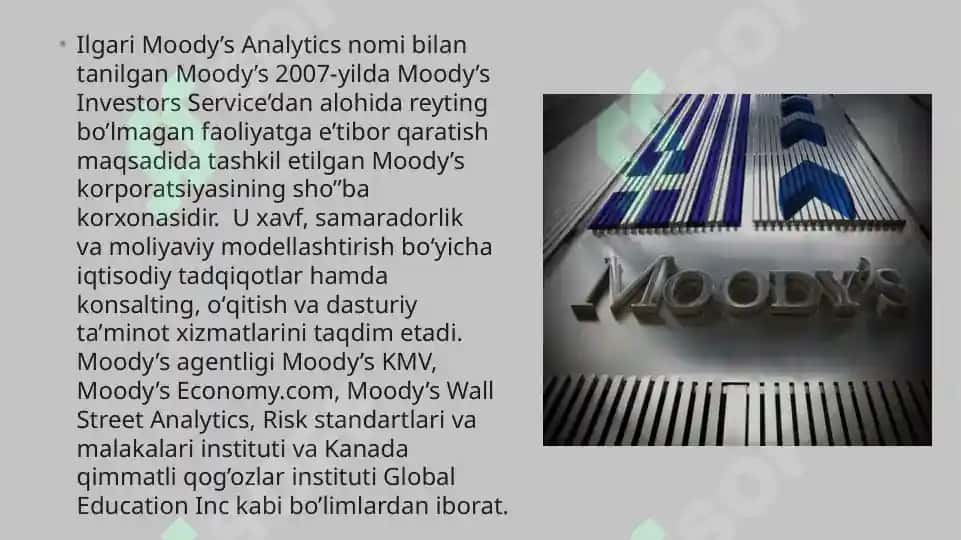 MOODY’S bilan O’zbekiston Respublikasi banklari bilan aloqalari, muammolari, rivojlanish istiqbollari 3