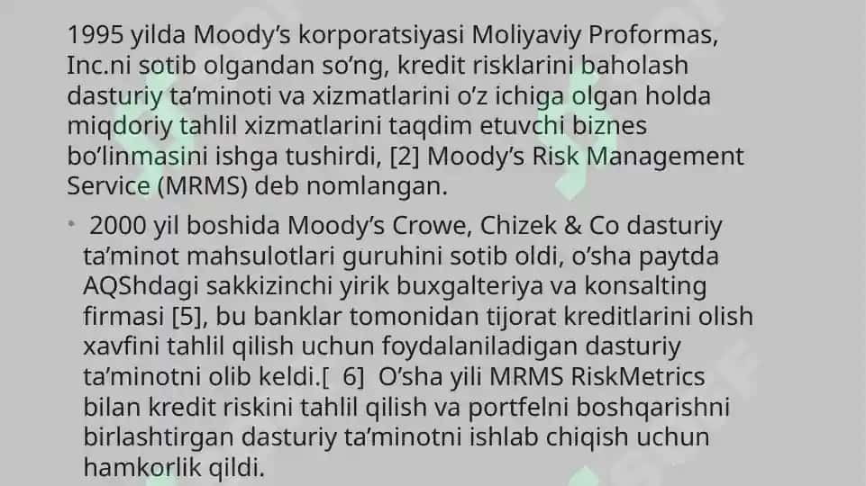 MOODY’S bilan O’zbekiston Respublikasi banklari bilan aloqalari, muammolari, rivojlanish istiqbollari 4