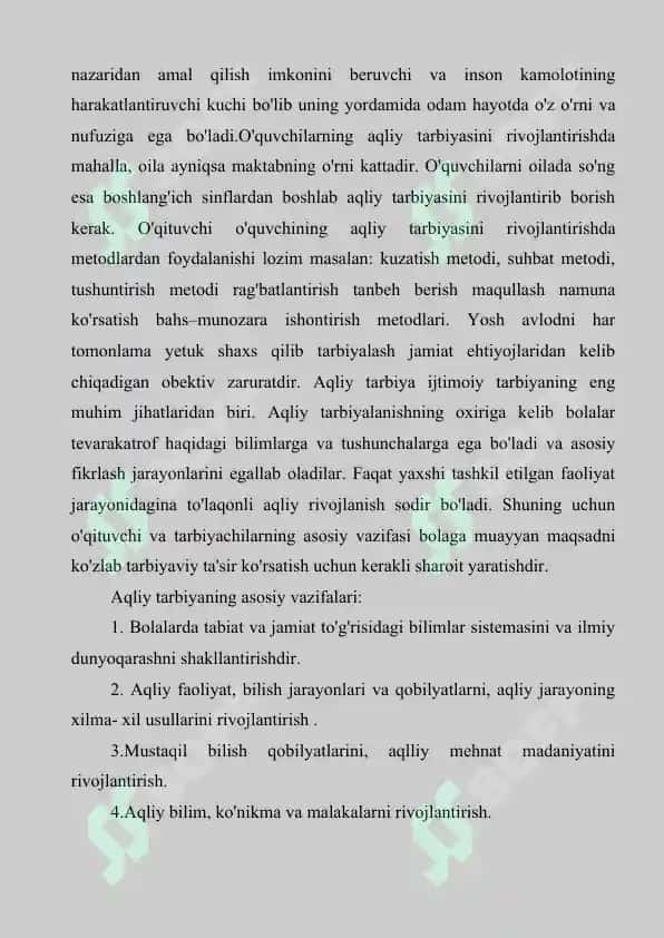 Aqliy tarbiyani tashkil etishda sinf rahbarining faoliyati 7