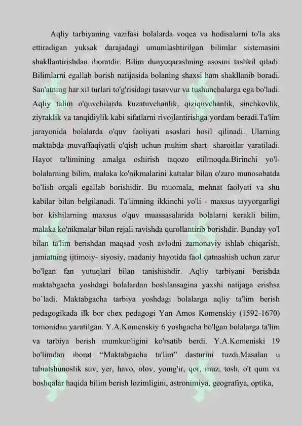 Aqliy tarbiyani tashkil etishda sinf rahbarining faoliyati 8
