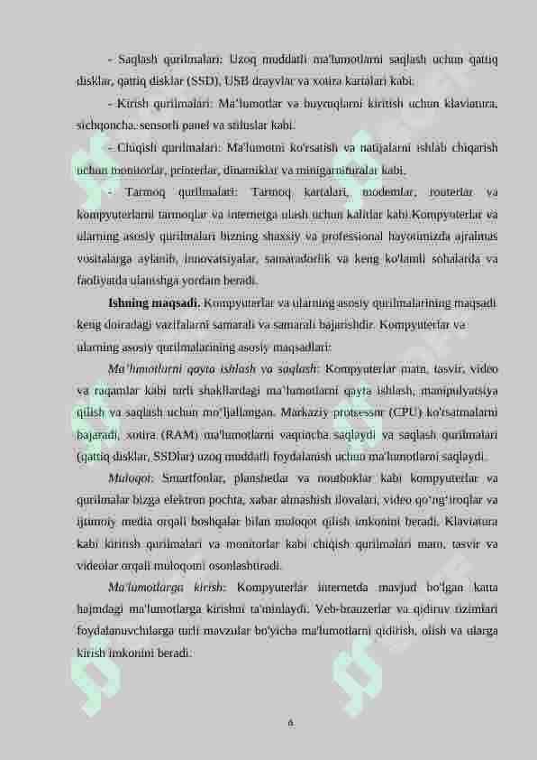 Kompyuterlar va ularning asosiy qurilmalari 6