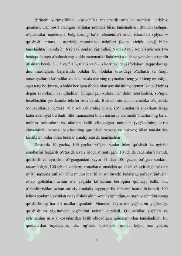 Matematika O'qitish Metodikasi Fanidan 5