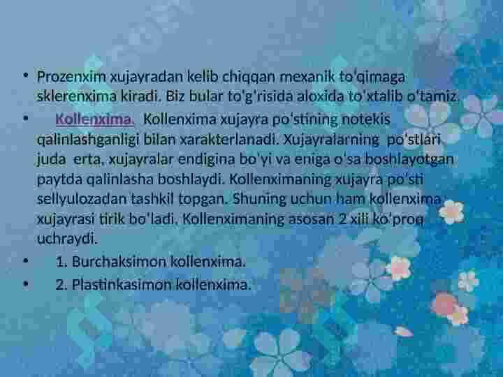 Mexanik to'qimalarga kirish kollenxima, sklerenxima va sklereidlar 4