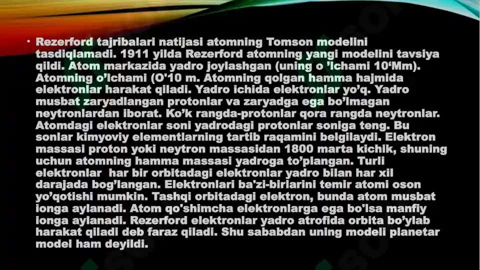 Rezerford tajribalari. Shtern va Gerlax tajribalari 3