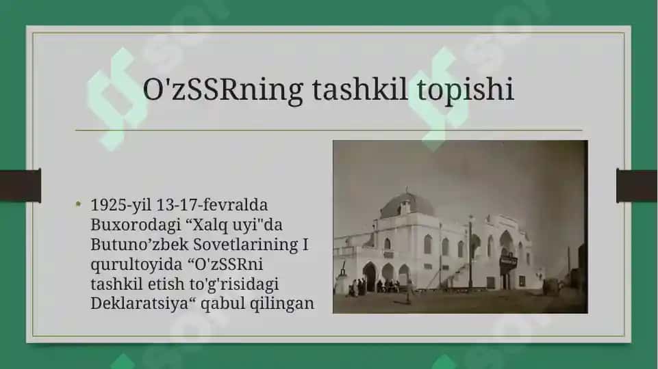 O'zSSR tashkil topishi 3