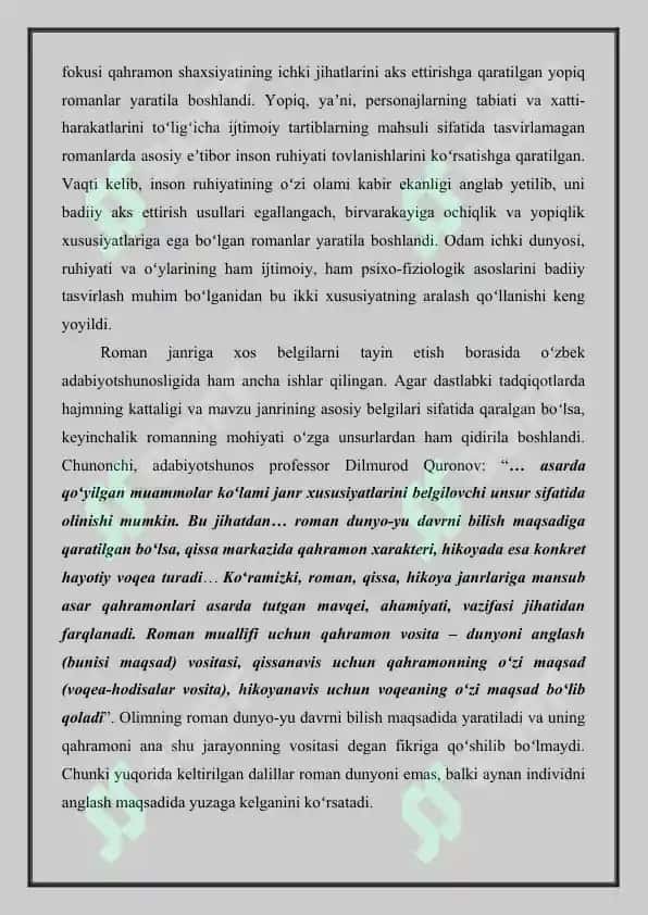 Abdulla Qodiriy va o'zbek ramanchiligi yangi mustaqil ishi 8
