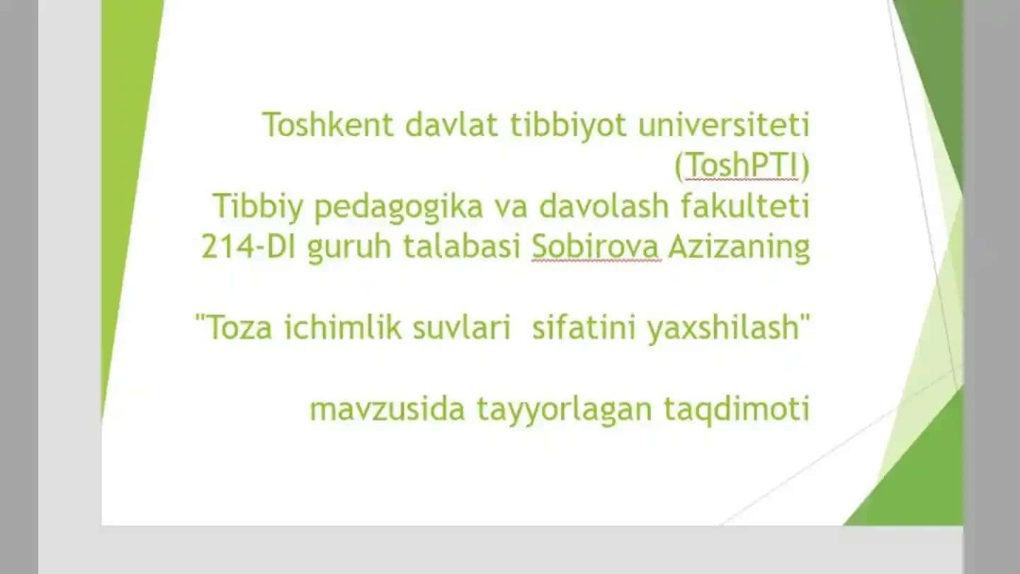 Toza Ichimlik Suvlari 1
