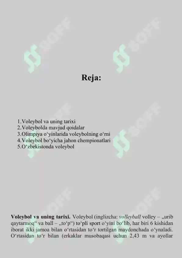 Voleybol(tarixi, qoidalari, olimpiya o‘yinlari, jahon chempionatlari) 2