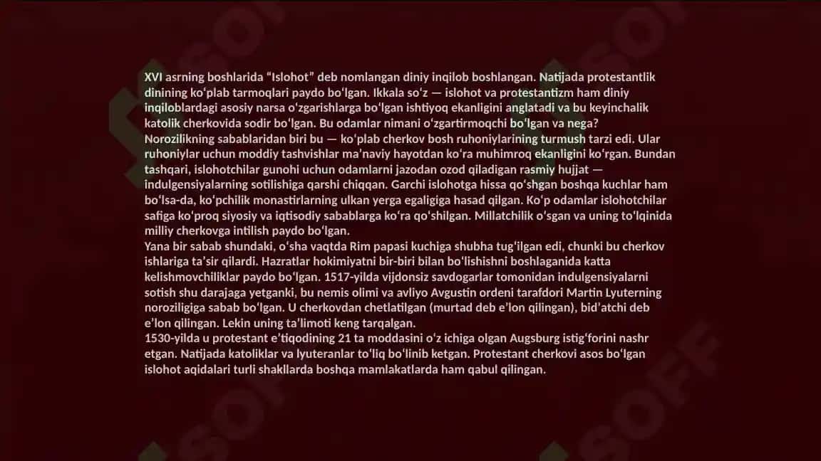 Protestantlik dinining shakllanish va rivojlanishi 4