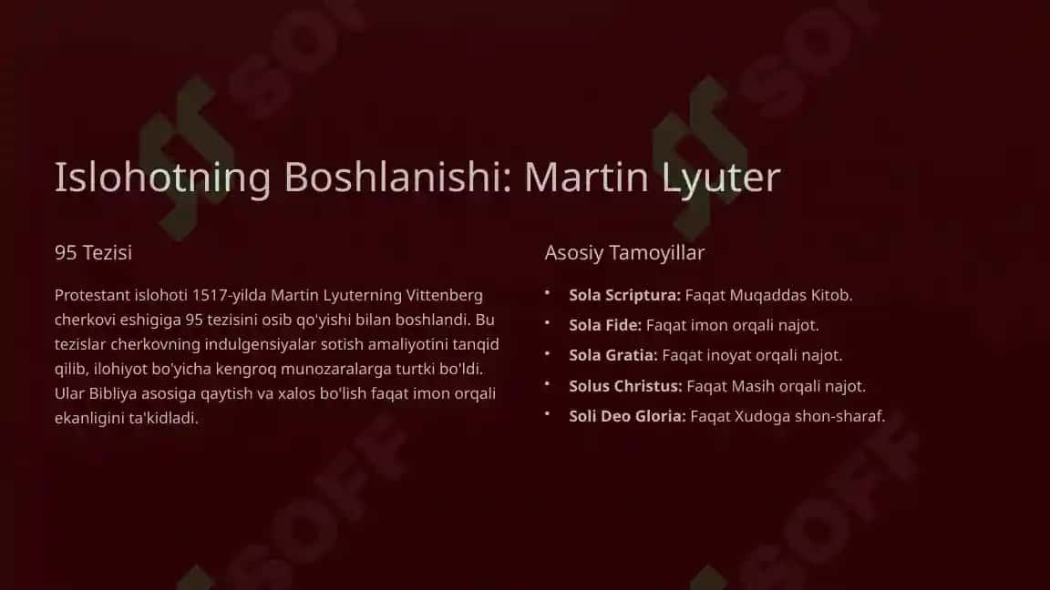 Protestantlik dinining shakllanish va rivojlanishi 6