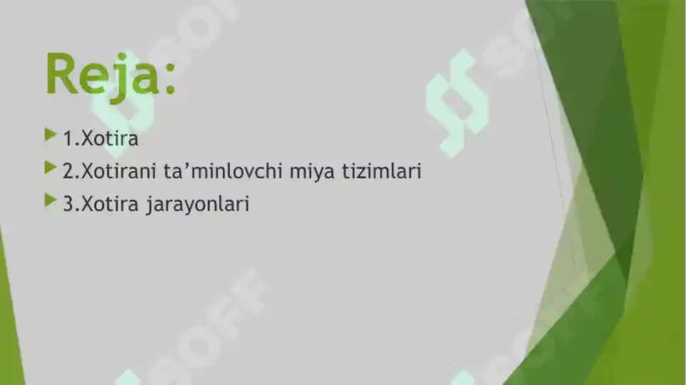 Xotira haqida umumiy tushuncha 2