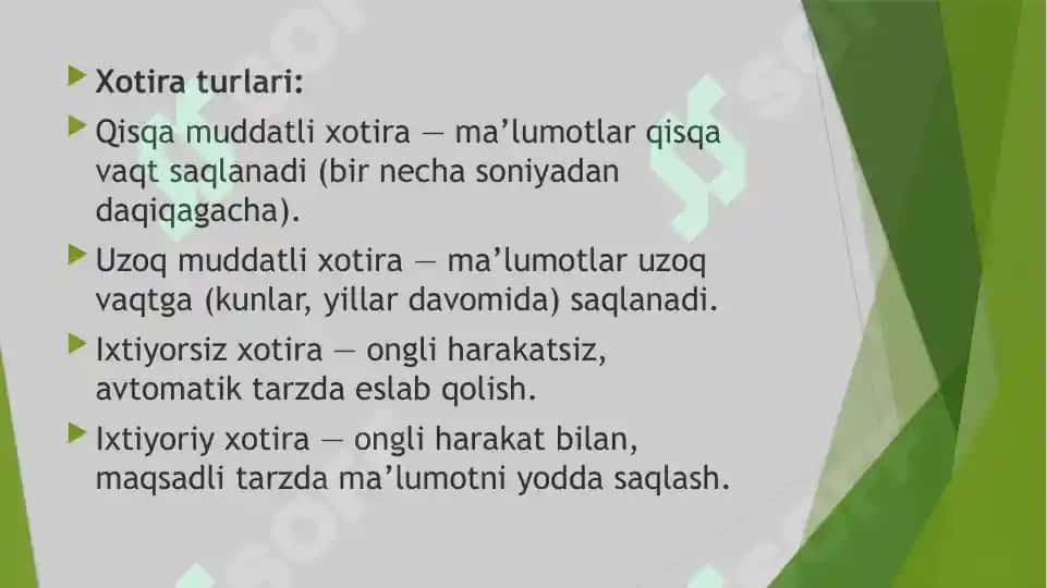 Xotira haqida umumiy tushuncha 4