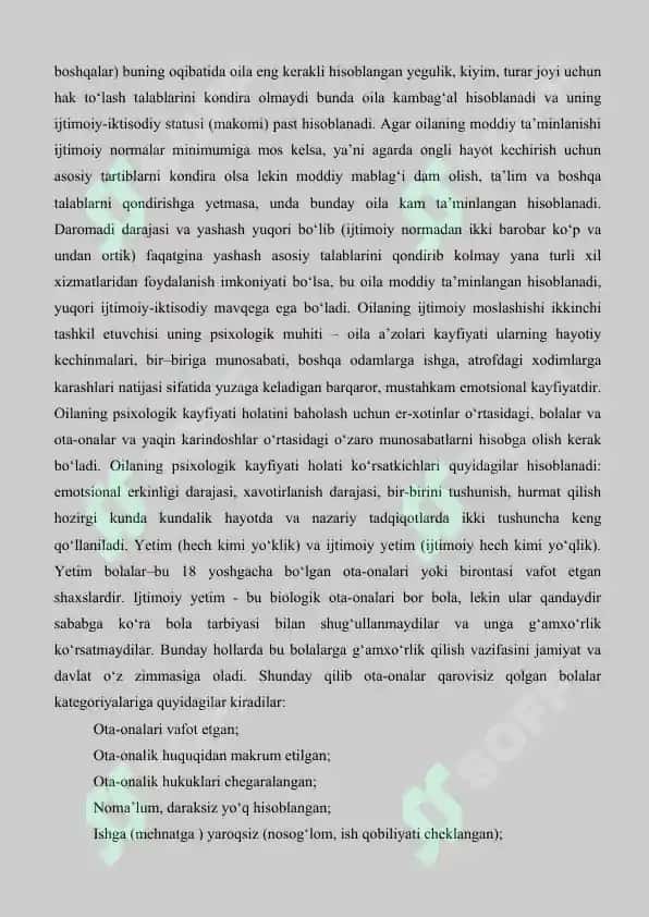 Ota-onalarining qaramog‘isiz qolgan bolalar va oilalar bilan ijtimoiy pedagogik faoliyat 7