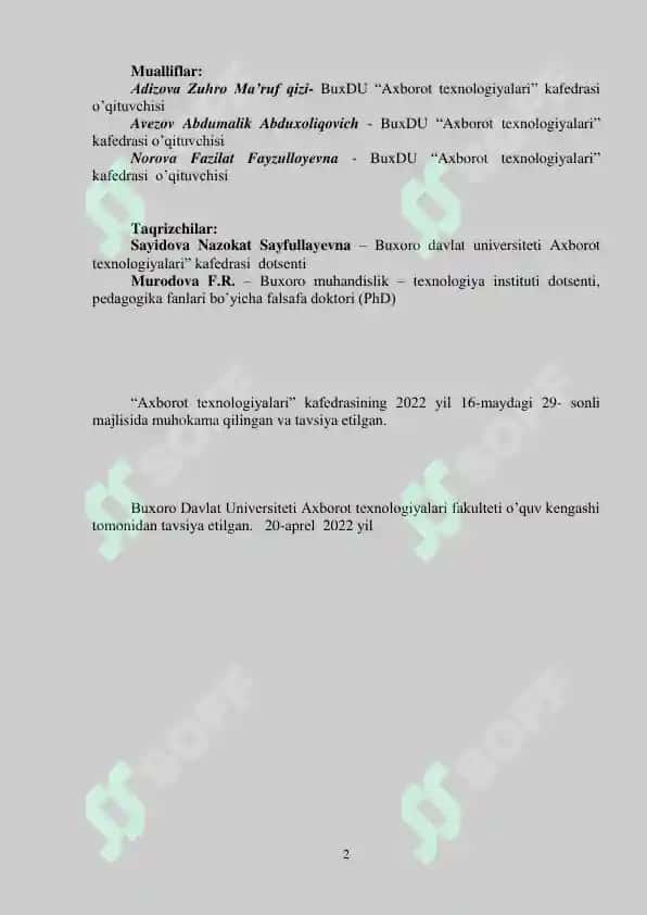 MA‟LUMOTLAR BAZASI 2