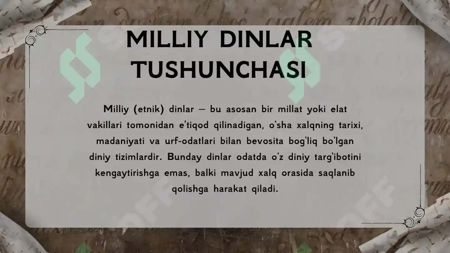 Milliy Dinlar 3