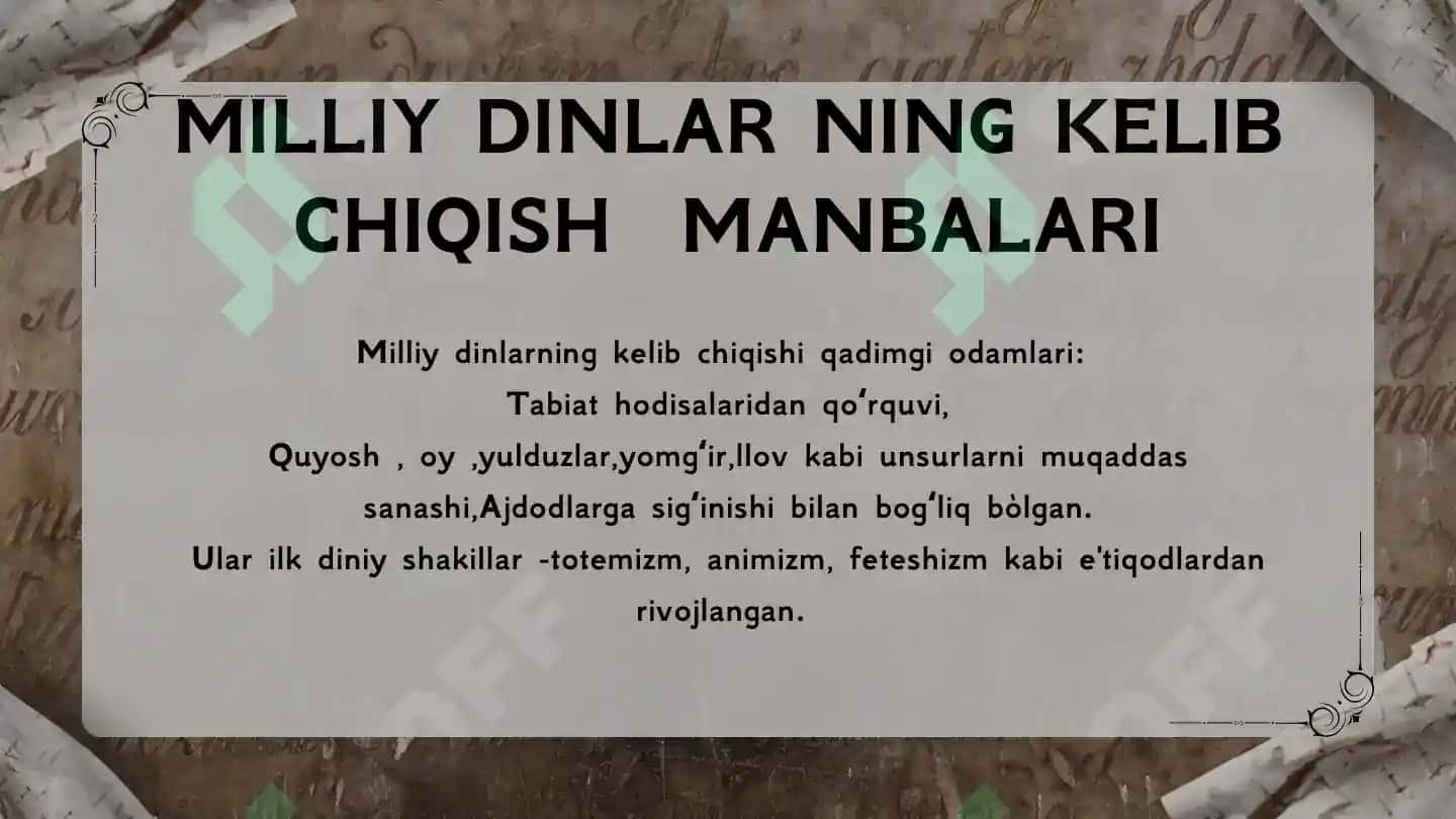 Milliy Dinlar 4