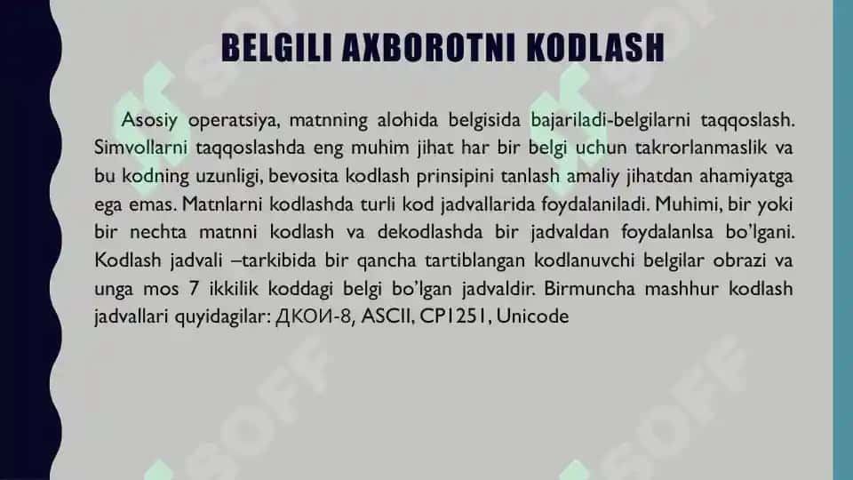 Axborotni Kodlash Usullari 7