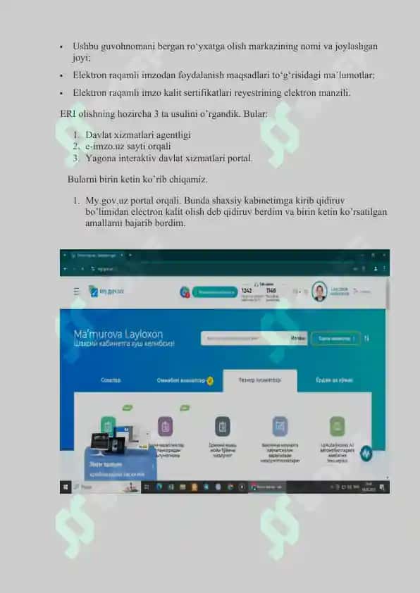 Elektron raqamli imzo va sertifikat olish 2