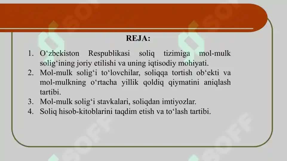 Yuridik shaxslarning mol-mulkiga solinadigan soliq bo’yicha soliq bazasi va uni aniqlash tartibi 2