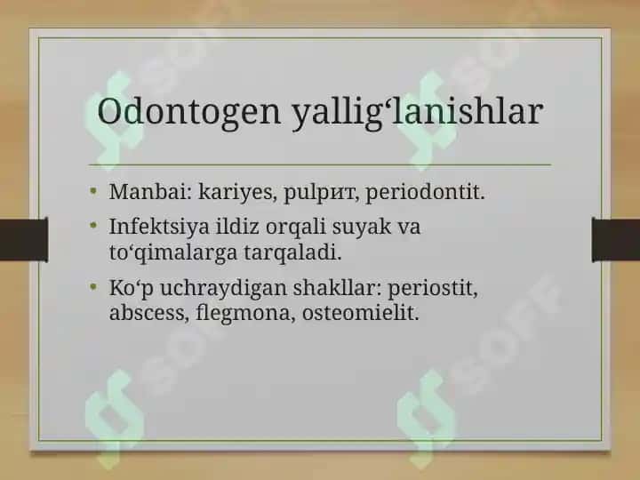Yuz jag‘ yallig‘lanish kasalliklari. 4