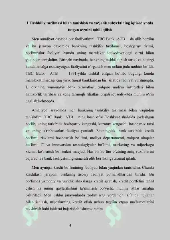 TBC Bank  ATB  amaliyot his     tbs bank amaliyot hisobot                   tbs bank hisobot              tbs  bank  amaliyot hisobot      TBS BANK  MALAKAVIY AMALIYOT (BITIRUV OLDI) 4