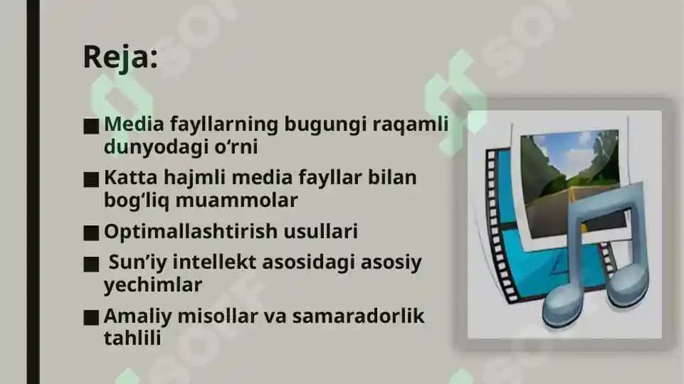 Katta hajmli media fayllarni optimallashtirish muammolari va yechimlari 2