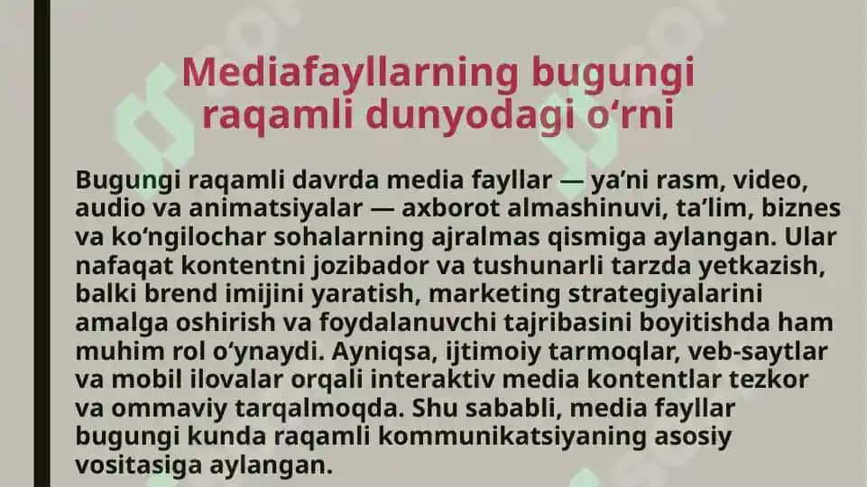 Katta hajmli media fayllarni optimallashtirish muammolari va yechimlari 3