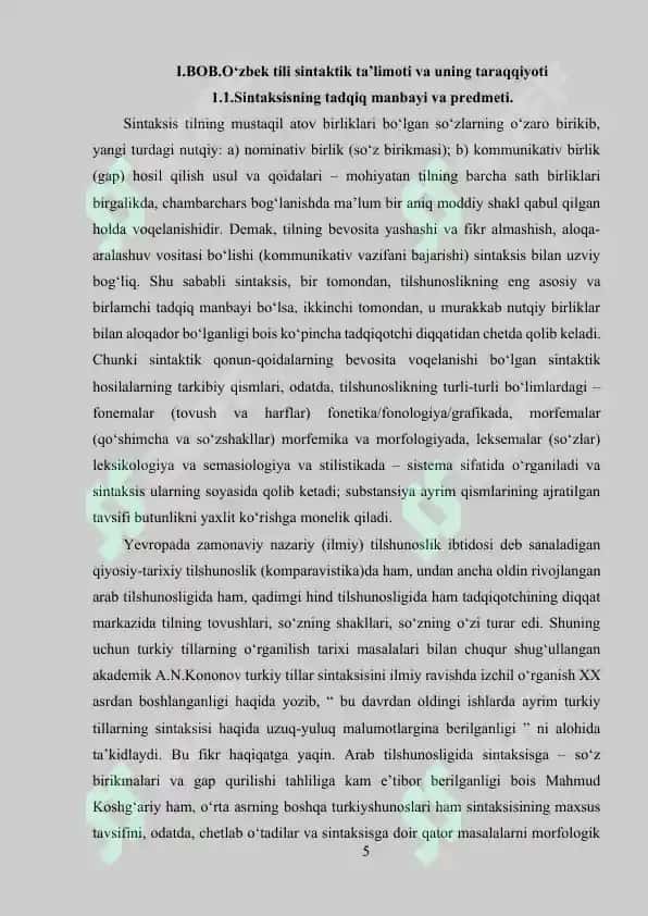 O'zbek tilshunosligida sintaktik nazariyalar 5