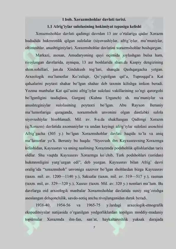 Xorazmshoh – Anushteginiylar sulolasining hokimiyat tepasiga kelishi va siyosiy hayoti 7