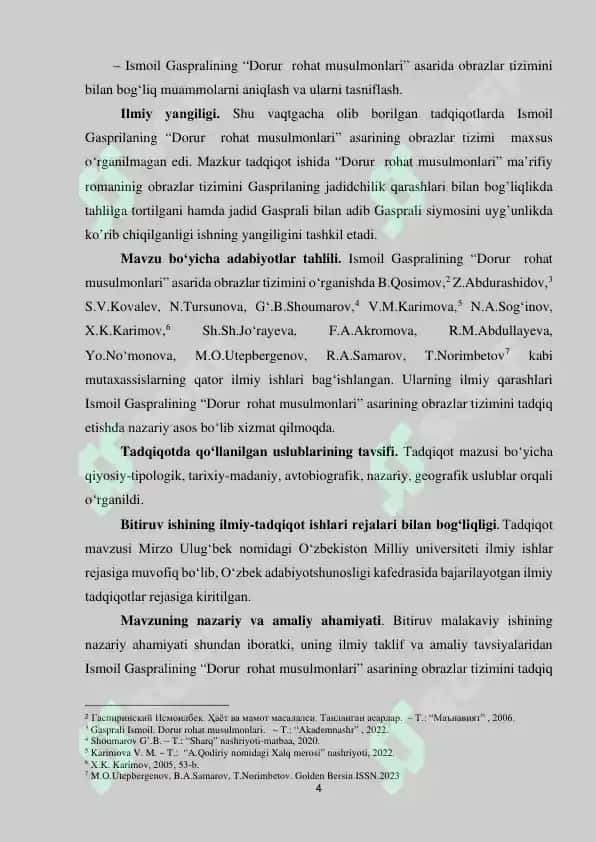 Ismoil Gasprali "Dorur Rohat Musulmonlari" asarining obrazlar tizimi 3