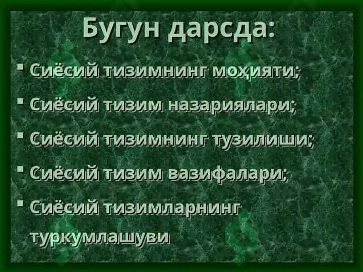 СИЁСИЙ ТИЗИМ 2