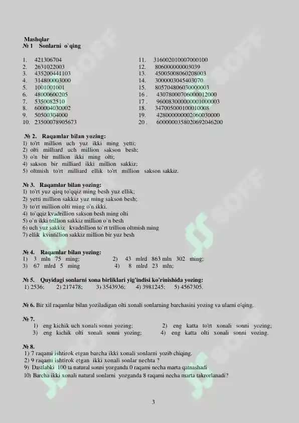 To`garak mashg`ulotlarida foydalanish uchun matematikadan o`quv qo`llanma 3