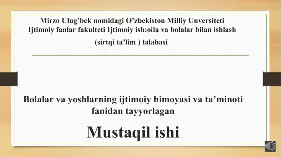 Bolalarning ijtimoiy mahrumligini diagnostikasi muommolari.