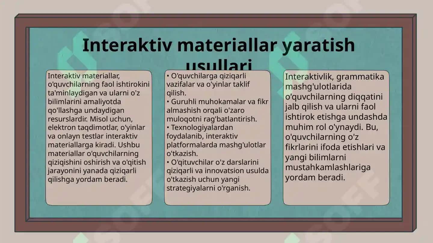 Ingliz tili darslari uchun grammatika mashg'ulotlari 8