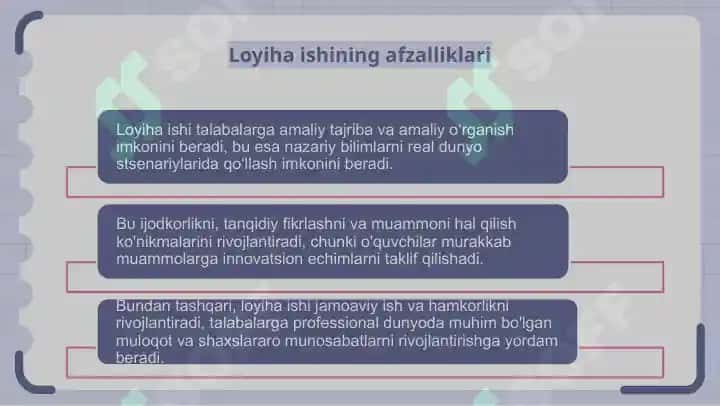 Loyiha ishlaridan foydalanish 4